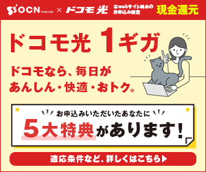 ＜1ギガ＞OCNインターネット×ドコモ光